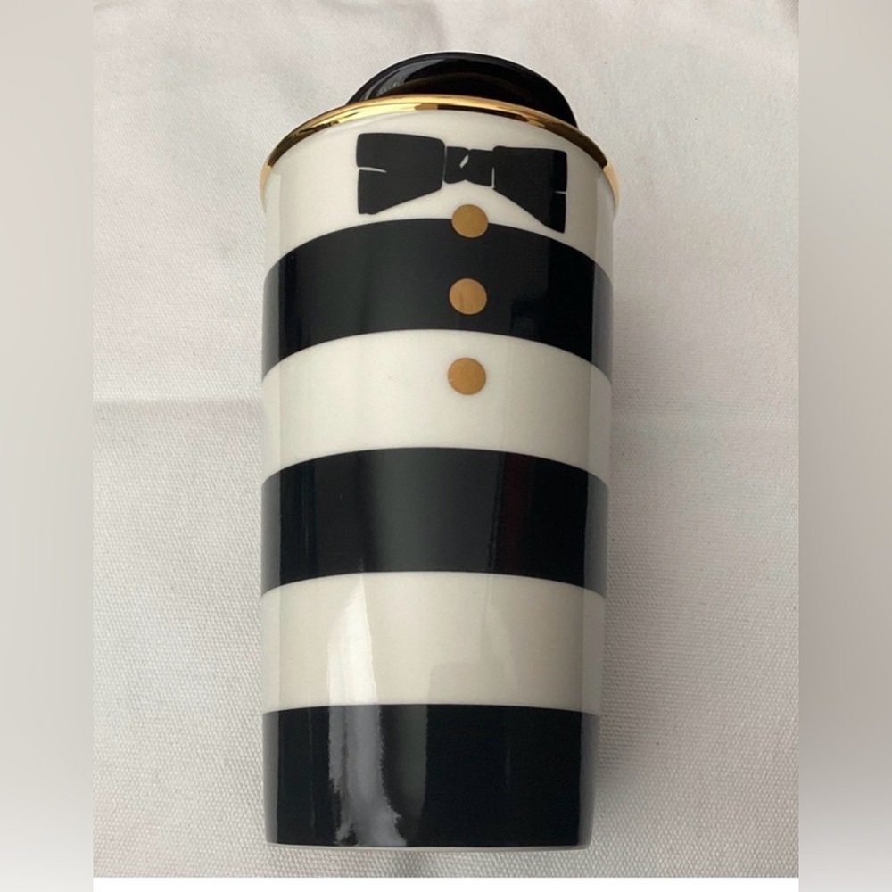 Starbucks Alice + Olivia Tuxedo Travel Mug Stacey Bendet 12 Oz & Lid 2013 noTuTu